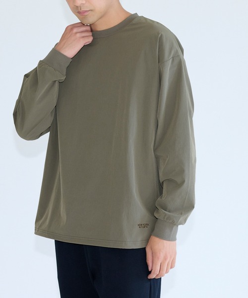 coca(coca)(コカ)の「4wayストレッチ刺繍ワイドロンT(Tシャツ/カットソー・メンズ・チャコール/カーキ/ブラック/アイボリー・XL/M/L)」の12枚目の写真