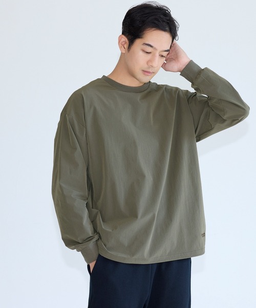 coca(coca)(コカ)の「4wayストレッチ刺繍ワイドロンT(Tシャツ/カットソー・メンズ・チャコール/カーキ/ブラック/アイボリー・XL/M/L)」の13枚目の写真