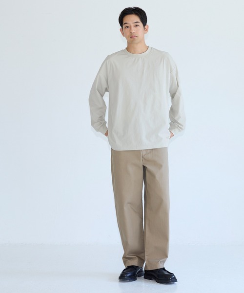 coca(coca)(コカ)の「4wayストレッチ刺繍ワイドロンT(Tシャツ/カットソー・メンズ・チャコール/カーキ/ブラック/アイボリー・XL/M/L)」の15枚目の写真