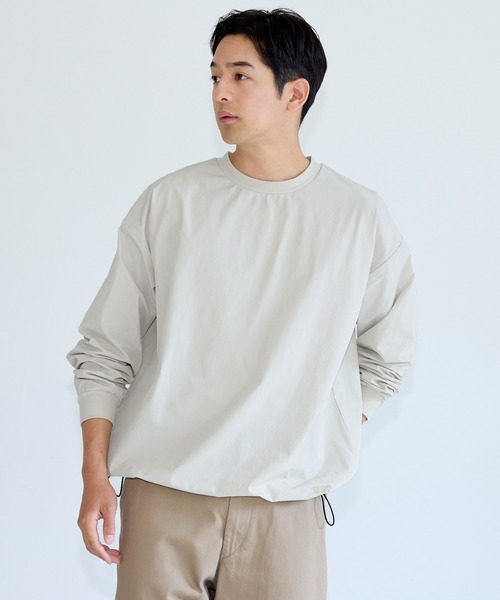 coca(coca)(コカ)の「4wayストレッチ刺繍ワイドロンT(Tシャツ/カットソー・メンズ・チャコール/カーキ/ブラック/アイボリー・XL/M/L)」の17枚目の写真