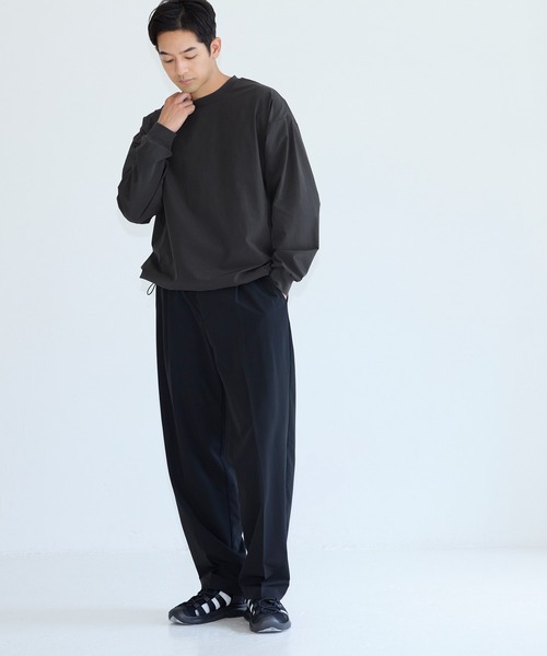 coca(coca)(コカ)の「4wayストレッチ刺繍ワイドロンT(Tシャツ/カットソー・メンズ・チャコール/カーキ/ブラック/アイボリー・XL/M/L)」の19枚目の写真