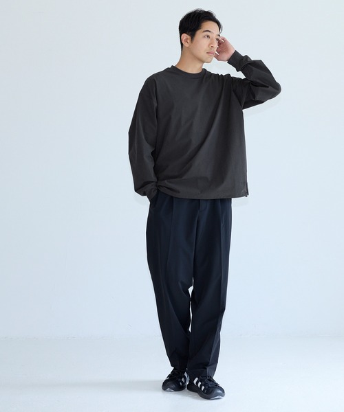 coca(coca)(コカ)の「4wayストレッチ刺繍ワイドロンT(Tシャツ/カットソー・メンズ・チャコール/カーキ/ブラック/アイボリー・XL/M/L)」の22枚目の写真