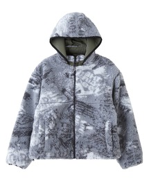 BRUSHED COLLAGE GRAPHIC REVERSIBLE BOA BLOUSON