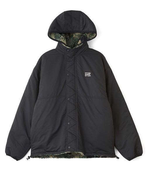 X-girl(エックスガール)の「BRUSHED COLLAGE GRAPHIC REVERSIBLE BOA BLOUSON(その他アウター・レディース・ベージュ/グレー/ピンク・S/M)」の20枚目の写真