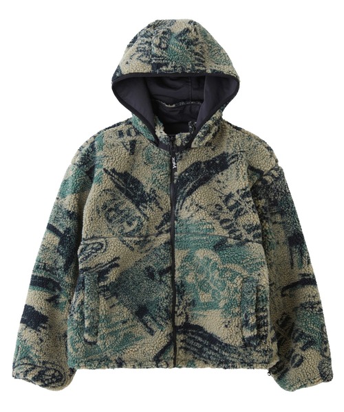 X-girl(エックスガール)の「BRUSHED COLLAGE GRAPHIC REVERSIBLE BOA BLOUSON(その他アウター・レディース・ベージュ/グレー/ピンク・S/M)」の19枚目の写真