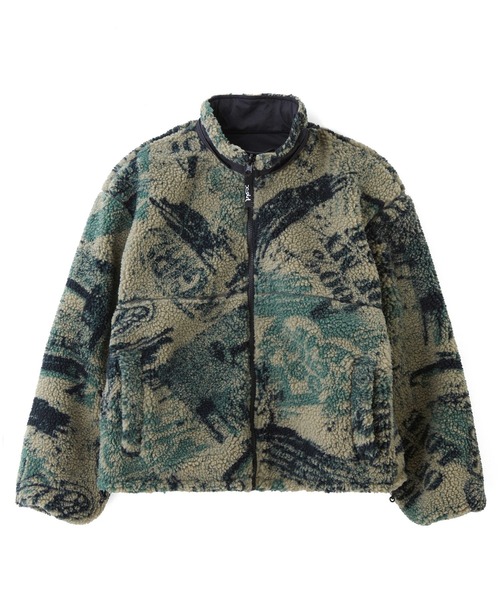 X-girl(エックスガール)の「BRUSHED COLLAGE GRAPHIC REVERSIBLE BOA BLOUSON(その他アウター・レディース・ベージュ/グレー/ピンク・S/M)」の21枚目の写真