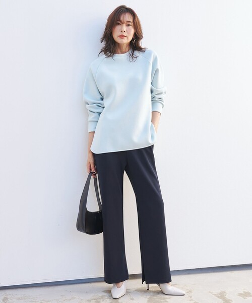 UNFILO（アンフィーロ）の「【一部店舗限定/ウエストゴム】BEAUTY MOVE セミフレアパンツ（その他パンツ・レディース・ブラック系/ネイビー系・X-LARGE）」の7枚目の写真