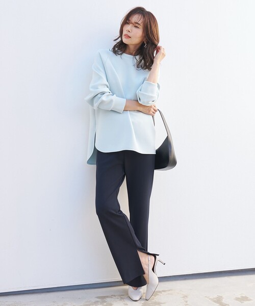 UNFILO（アンフィーロ）の「【一部店舗限定/ウエストゴム】BEAUTY MOVE セミフレアパンツ（その他パンツ・レディース・ブラック系/ネイビー系・X-LARGE）」の9枚目の写真