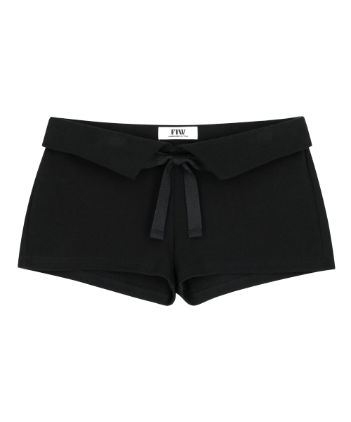 FOR THE WEATHER(フォーザウェザー)の「ローライズフォールドオーバーショートパンツ(ブラック)(その他パンツ・レディース・その他・ONE SIZE)」の2枚目の写真