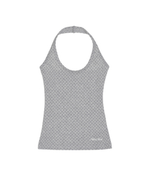 DOT HALTER NECK SLEEVELESS TOP_MELANGE