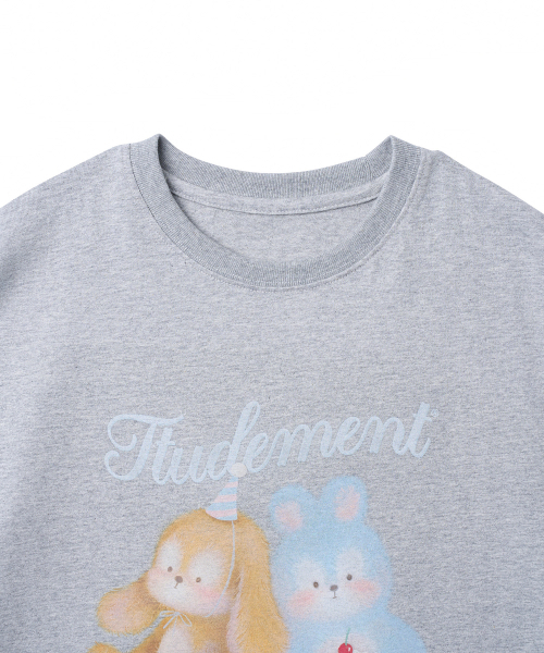 TTUDEMENT(トュードメント)の「TTUDDI FRIENDS T-SHIRT_MELANGE GREY(Tシャツ/カットソー・レディース・その他・FREE)」の4枚目の写真