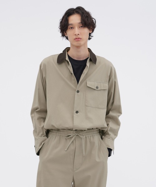 MARGARET HOWELL(マーガレットハウエル)の「TEXTURED COTTON PIQUE(シャツ/ブラウス・メンズ・ベージュ・LARGE/MEDIUM/SMALL)」の1枚目の写真