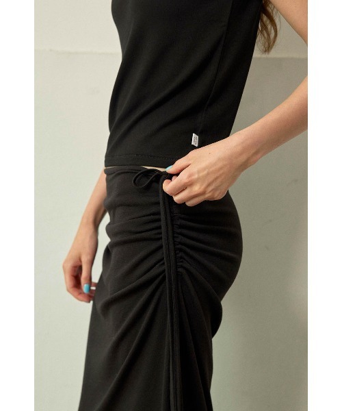 ALEXIA STAM(アリシアスタン)の「Side Drawstring Skirt /サイドスピンドルスカート(スカート・レディース・ブラウン/ブラウン系/ブラック・S/M)」の6枚目の写真
