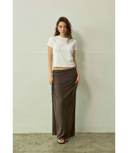 ALEXIA STAM(アリシアスタン)の「Side Drawstring Skirt /サイドスピンドルスカート(スカート・レディース・ブラウン/ブラウン系/ブラック・S/M)」の8枚目の写真