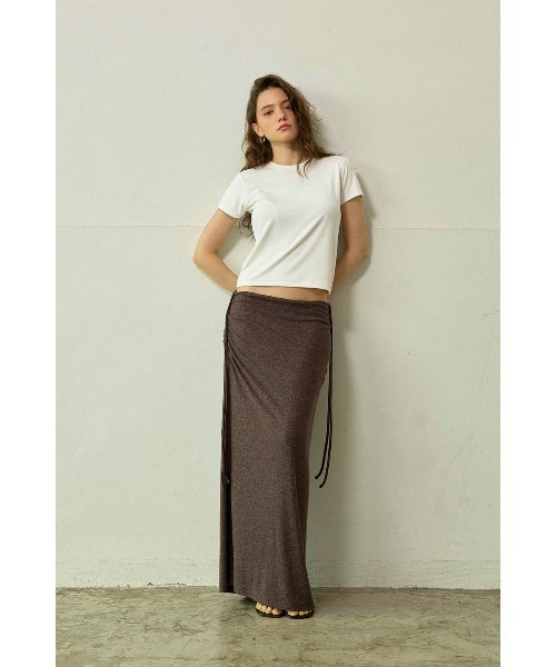 ALEXIA STAM(アリシアスタン)の「Side Drawstring Skirt /サイドスピンドルスカート(スカート・レディース・ブラウン/ブラウン系/ブラック・S/M)」の9枚目の写真