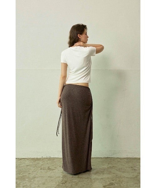 ALEXIA STAM(アリシアスタン)の「Side Drawstring Skirt /サイドスピンドルスカート(スカート・レディース・ブラウン/ブラウン系/ブラック・S/M)」の10枚目の写真