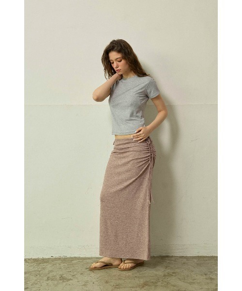 ALEXIA STAM(アリシアスタン)の「Side Drawstring Skirt /サイドスピンドルスカート(スカート・レディース・ブラウン/ブラウン系/ブラック・S/M)」の11枚目の写真