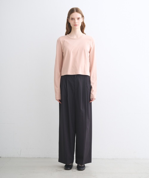 three dots(スリードッツ)の「スエードジャージー トゥーロングスリーブトップス(Tシャツ/カットソー・レディース・アイボリー/ブラック/ピンク系その他・SMALL/MEDIUM)」の8枚目の写真