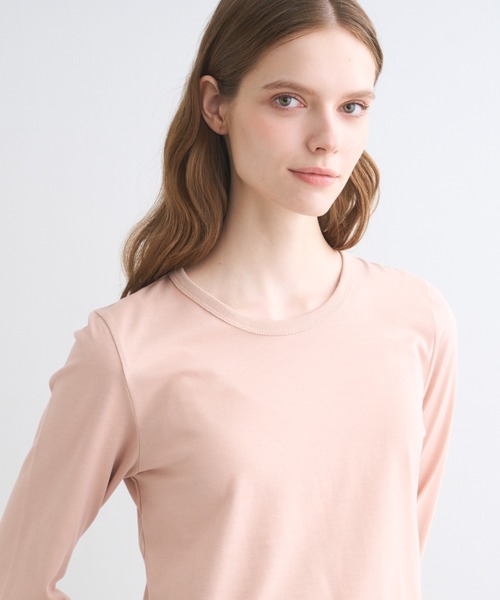 three dots(スリードッツ)の「スエードジャージー トゥーロングスリーブトップス(Tシャツ/カットソー・レディース・アイボリー/ブラック/ピンク系その他・SMALL/MEDIUM)」の10枚目の写真