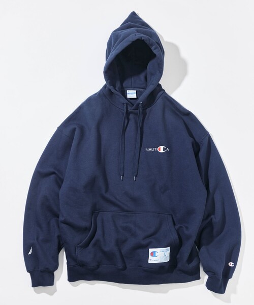 NAUTICA(ノーティカ)の「NAUTICA/ノーティカ Champion × NAUTICA embroidered sweat hoodie(パーカー・メンズ・ブラック/ネイビー/グレー・XX-LARGE/LARGE/MEDIUM/X-LARGE)」の1枚目の写真