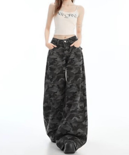 Miniministore(ミニミニストア)の「迷彩柄ワイドデニムパンツ カモフラパンツ(デニムパンツ・レディース・カモフラージュ・L/M/S/XL)」の18枚目の写真