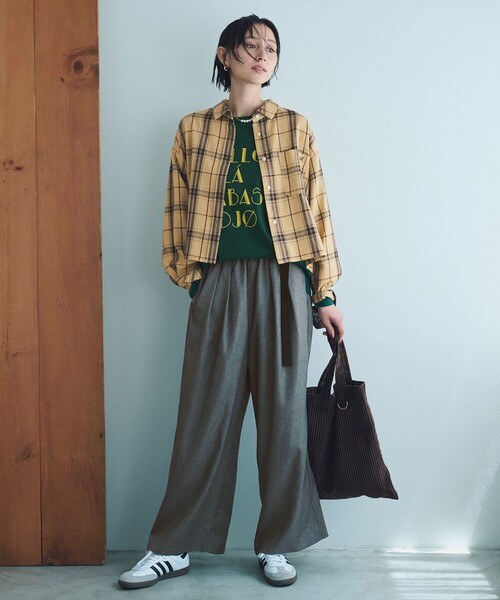 ANY(エニィ)の「フランネルチェックショートシャツ(シャツ/ブラウス・レディース・黄土色系3・X-LARGE)」の6枚目の写真