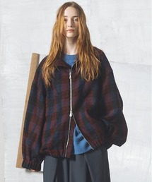 《UNISEX》【イタリアンデッドストックファブリック】プライムオーバーカーブ切り替えスタンドブルゾン/【Italian Dead Stock Fabric】Prime-Over Curved Switching Stand Collar Blouson【MAISON SPECIAL/メゾンスペシャル】