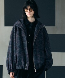 《UNISEX》【イタリアンデッドストックファブリック】プライムオーバーカーブ切り替えスタンドブルゾン/【Italian Dead Stock Fabric】Prime-Over Curved Switching Stand Collar Blouson【MAISON SPECIAL/メゾンスペシャル】