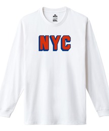 Ol' Basics(オール・ベーシックス) 長袖Tシャツ NYC ニューヨーク ロゴ プリント 袖リブ ロンT ロングTシャツ トップス カットソー レディース