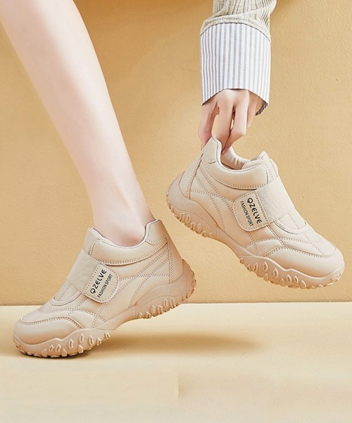 Miniministore（ミニミニストア）の「ベルクロ厚底スニーカーレディース美脚脚長（スニーカー・レディース・ベージュ/ブラック・22.5cm/23.0cm/24.5cm/24.0cm/23.5cm）」の13枚目の写真