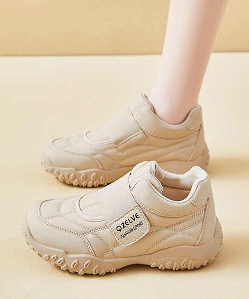 Miniministore（ミニミニストア）の「ベルクロ厚底スニーカーレディース美脚脚長（スニーカー・レディース・ベージュ/ブラック・22.5cm/23.0cm/24.5cm/24.0cm/23.5cm）」の15枚目の写真