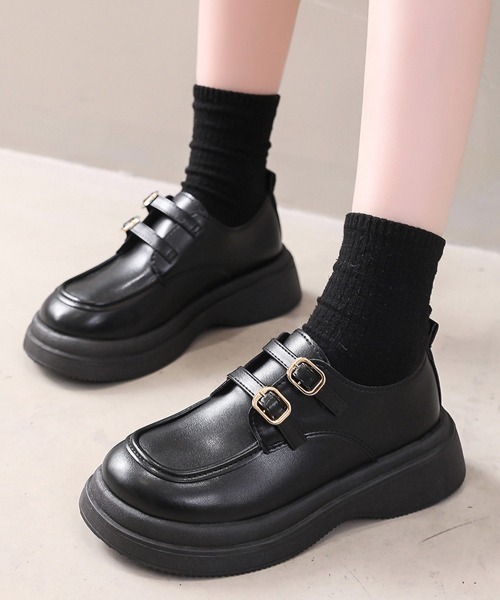 Miniministore(ミニミニストア)の「厚底ローファー メアリージェーン靴 美脚(ローファー・レディース・ブラック/ブラウン・23.5cm/23.0cm/25cm/24.5cm/24.0cm)」の4枚目の写真