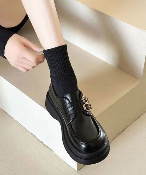 Miniministore(ミニミニストア)の「厚底ローファー メアリージェーン靴 美脚(ローファー・レディース・ブラック/ブラウン・23.5cm/23.0cm/25cm/24.5cm/24.0cm)」の6枚目の写真