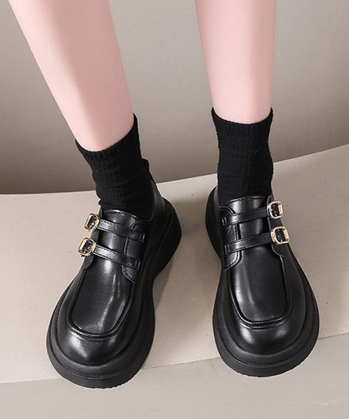 Miniministore(ミニミニストア)の「厚底ローファー メアリージェーン靴 美脚(ローファー・レディース・ブラック/ブラウン・23.5cm/23.0cm/25cm/24.5cm/24.0cm)」の7枚目の写真
