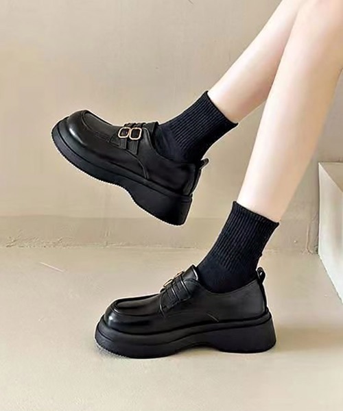 Miniministore(ミニミニストア)の「厚底ローファー メアリージェーン靴 美脚(ローファー・レディース・ブラック/ブラウン・23.5cm/23.0cm/25cm/24.5cm/24.0cm)」の8枚目の写真
