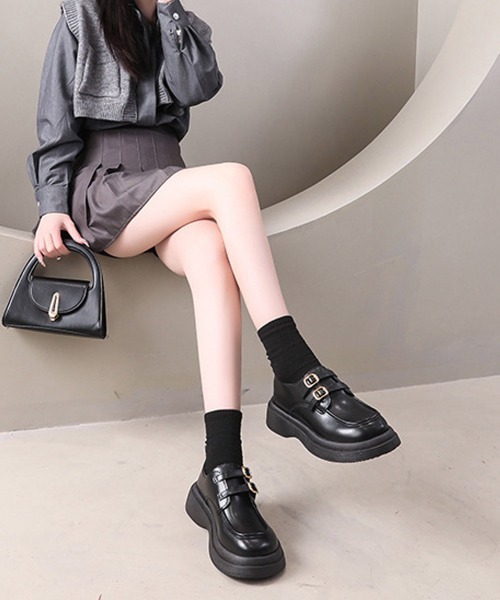 Miniministore(ミニミニストア)の「厚底ローファー メアリージェーン靴 美脚(ローファー・レディース・ブラック/ブラウン・23.5cm/23.0cm/25cm/24.5cm/24.0cm)」の10枚目の写真