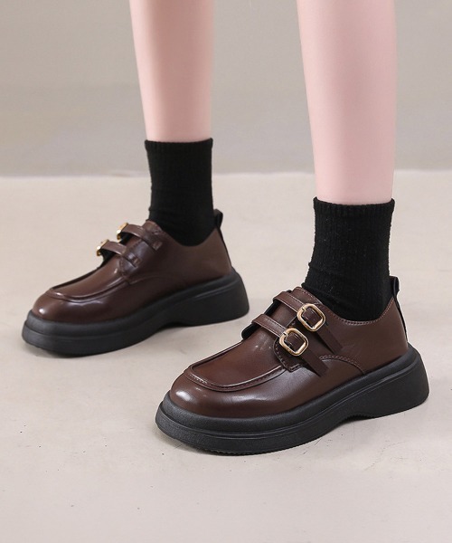Miniministore(ミニミニストア)の「厚底ローファー メアリージェーン靴 美脚(ローファー・レディース・ブラック/ブラウン・23.5cm/23.0cm/25cm/24.5cm/24.0cm)」の12枚目の写真