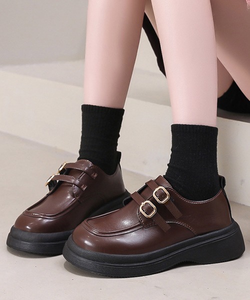 Miniministore(ミニミニストア)の「厚底ローファー メアリージェーン靴 美脚(ローファー・レディース・ブラック/ブラウン・23.5cm/23.0cm/25cm/24.5cm/24.0cm)」の13枚目の写真