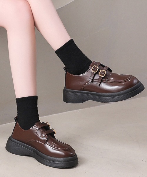 Miniministore(ミニミニストア)の「厚底ローファー メアリージェーン靴 美脚(ローファー・レディース・ブラック/ブラウン・23.5cm/23.0cm/25cm/24.5cm/24.0cm)」の14枚目の写真