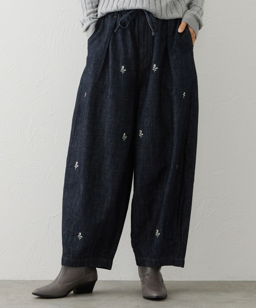 EDWIN(エドウィン)の「EDWIN LADIES リネンブレンド イージーサーカスワイドデニムパンツ(その他パンツ・レディース・ブルー系その他・MEDIUM/LARGE/X-LARGE/SMALL)」の2枚目の写真