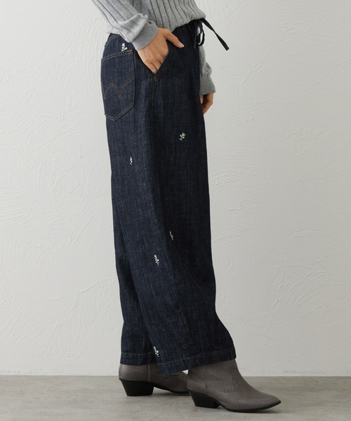 EDWIN(エドウィン)の「EDWIN LADIES リネンブレンド イージーサーカスワイドデニムパンツ(その他パンツ・レディース・ブルー系その他・MEDIUM/LARGE/X-LARGE/SMALL)」の4枚目の写真