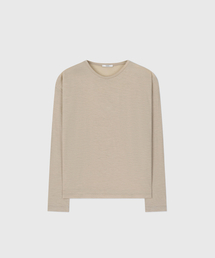 WOOL BLEND SILKY JERSEY TOP SEPIA