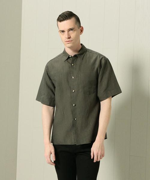 BEAUTY&YOUTH UNITED ARROWS(ビューティーアンドユースユナイテッドアローズ)の「<H BEAUTY&YOUTH> 60/LINEN REG SSL/シャツ◆(シャツ/ブラウス・メンズ・ホワイト/ブラック/ダークグレー/オリーブ・LARGE/SMALL/MEDIUM)」の3枚目の写真