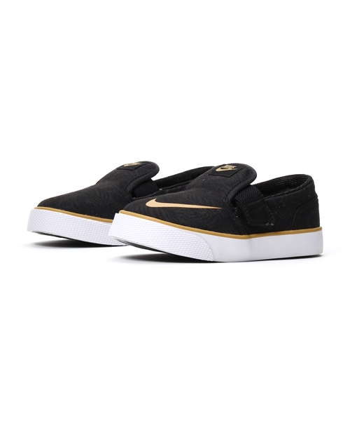 Nike ナイキ の キッズ Nike ナイキ Toki Slipon Cvs Pr Tdv トキ スリッポン キャンバス プリント Tdv 007 16fa 007black M Gold スリッポン Wear