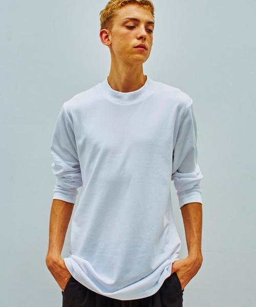 MONKEY TIME(モンキータイム)の「<monkey time> 40スムース ロング モックネックTシャツ(Tシャツ/カットソー・メンズ・ホワイト・LARGE/X-LARGE/MEDIUM/SMALL)」の1枚目の写真