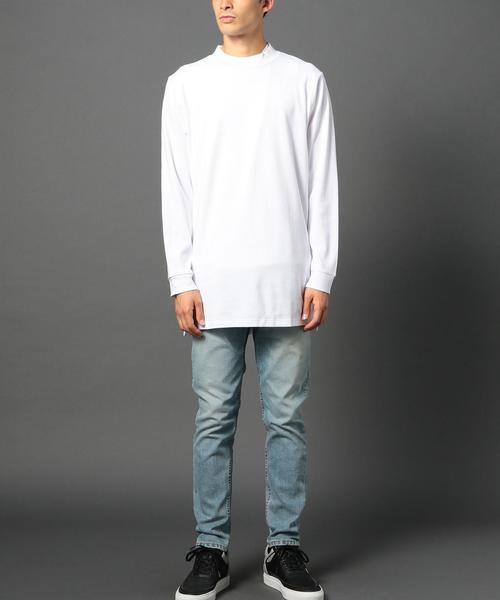 MONKEY TIME(モンキータイム)の「<monkey time> 40スムース ロング モックネックTシャツ(Tシャツ/カットソー・メンズ・ホワイト・LARGE/X-LARGE/MEDIUM/SMALL)」の4枚目の写真