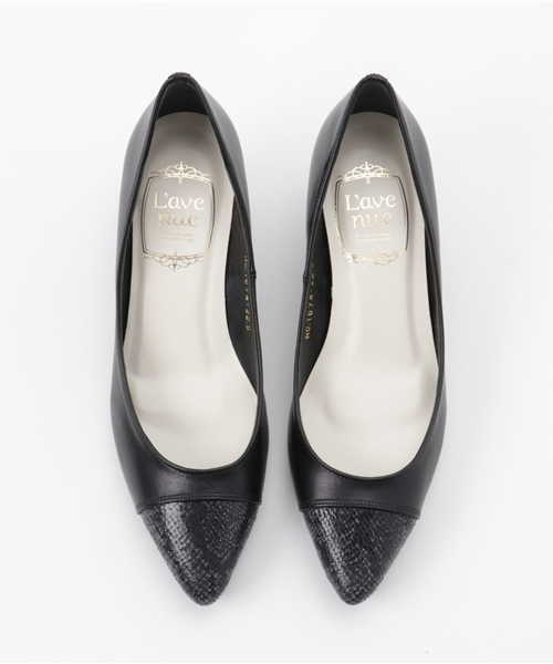 【セール】CR / 1674 / ポインテッドトゥ切り替えパンプス（パンプス）｜L'avenue（ラヴェニュー）