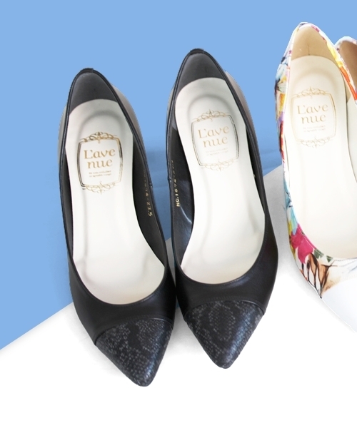 【セール】CR / 1674 / ポインテッドトゥ切り替えパンプス（パンプス）｜L'avenue（ラヴェニュー）