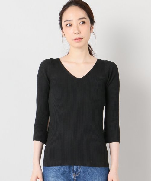 Plage - 【新品タグ付】Plage SILK RIB Vネックプルオーバー plage（プラージュ）の「SILK RIB Vネックプルオーバー