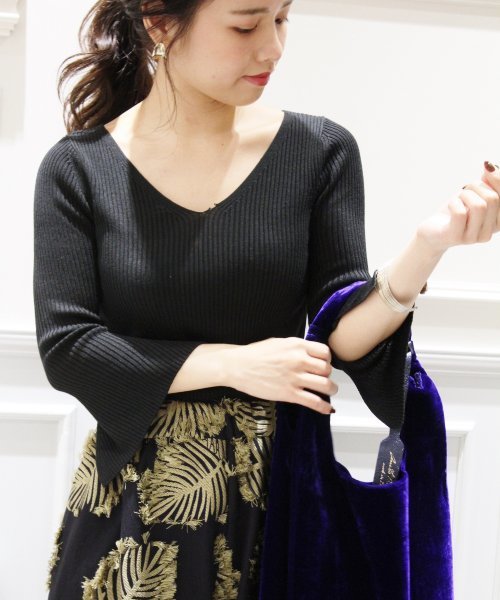 Plage - 【新品タグ付】Plage SILK RIB Vネックプルオーバー plage（プラージュ）の「SILK RIB Vネックプルオーバー